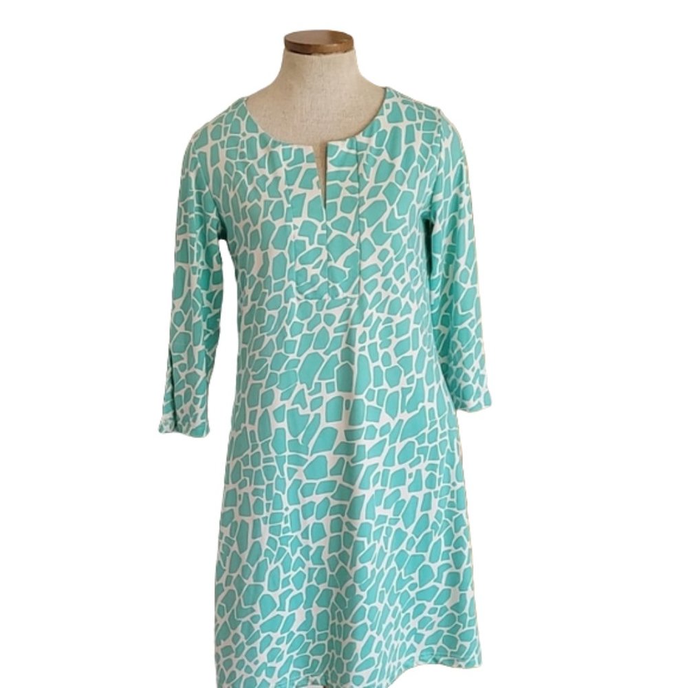 Barbara Gerwit V-Neck 3/4 Sleeve Midi Dress M